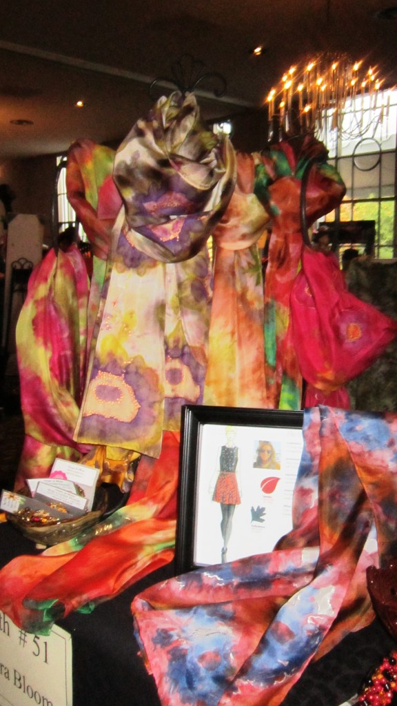 one of my displays, by colors - warm tones, and my attempt to dye to the panetone color palate of fall... 